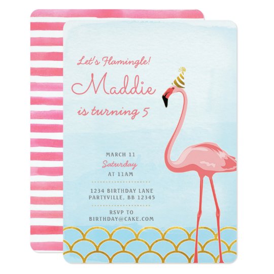 Flamingo Geburtstags Einladung Einladung Zazzle De