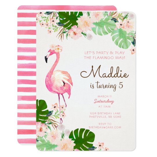 Flamingo Geburtstags Einladung Einladung Zazzle De
