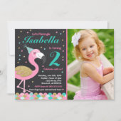 Flamingo-Geburtstags-Einladungs-aktuelles Einladung (Vorderseite)