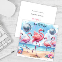 Flamingo-Geburtstags-Strandparty-Einladung