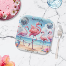 Flamingo-Geburtstags-Strandparty