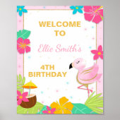 Flamingo Geburtstagsparty Willkommenszeichen Tropi Poster (Vorne)