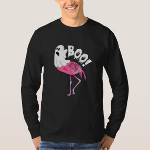 Flamingo Geist Buh Rosa Sonnenuntergang Retro Hall T-Shirt