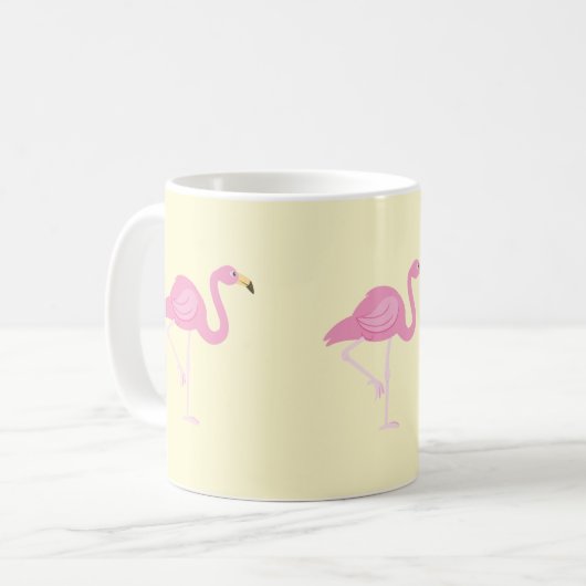 Flamingo, Gelb, Sommer, Trendy, Tasse (Vorderseite Links)