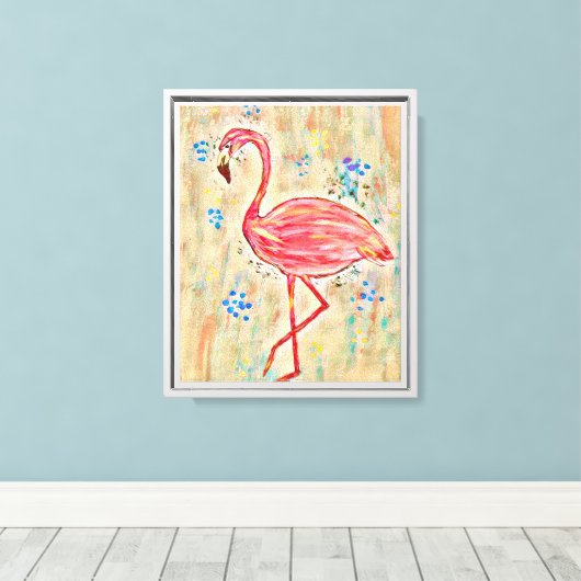 Flamingo-Gemälde Gerahmte Wandleinwand Leinwanddruck (Insitu (Holzboden))