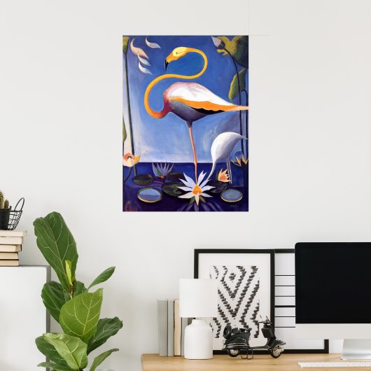 Flamingo, Gemälde von Joseph Stella Poster (Heimbüro)
