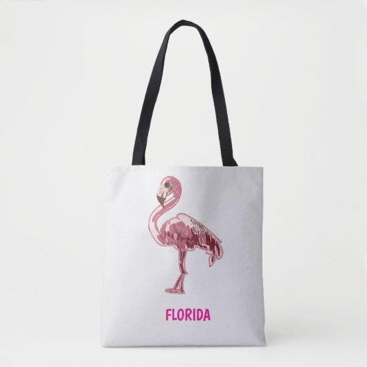 Flamingo gemalter pinker Flamingo Tasche (Vorderseite)