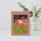 Flamingo Geo Stil Postkarte (Stehend Vorderseite)