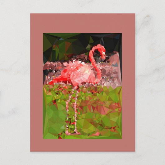Flamingo Geo Stil Postkarte (Vorderseite)
