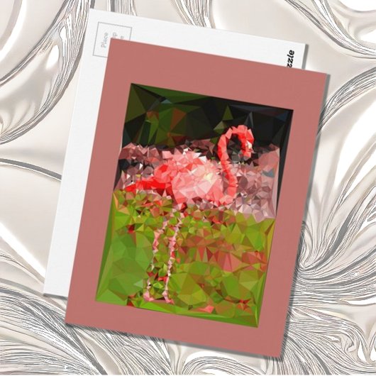 Flamingo Geo Stil Postkarte