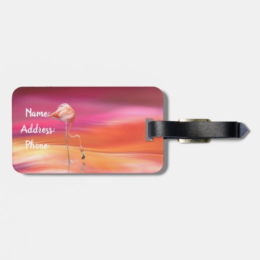 Flamingo Gepäckanhänger (Rückseite horizontal)