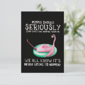 Flamingo-Geschenk| Menschen sollten ernsthaft Flam Dankeskarte (Stehend Vorderseite)