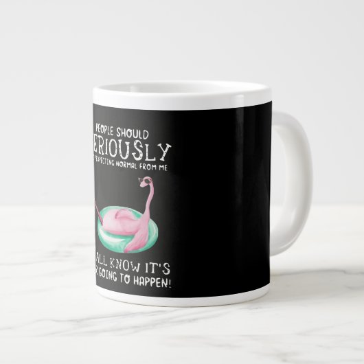 Flamingo-Geschenk| Menschen sollten ernsthaft Flam Jumbo-Tasse (Vorderseite Rechts)