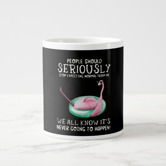 Flamingo-Geschenk| Menschen sollten ernsthaft Flam Jumbo-Tasse (Vorderseite)