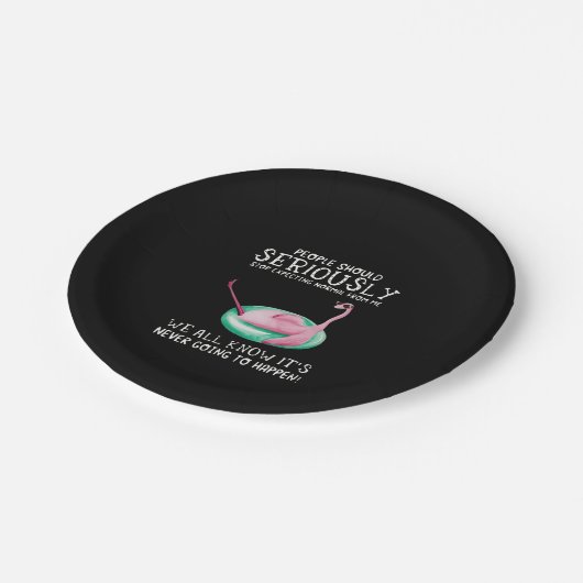 Flamingo-Geschenk| Menschen sollten ernsthaft Flam Pappteller (Schrägansicht)