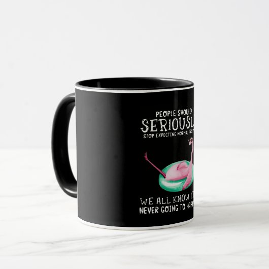 Flamingo-Geschenk| Menschen sollten ernsthaft Flam Tasse (Vorderseite Links)