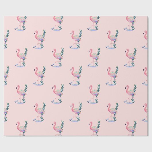 Flamingo Geschenkpapier (Flach)