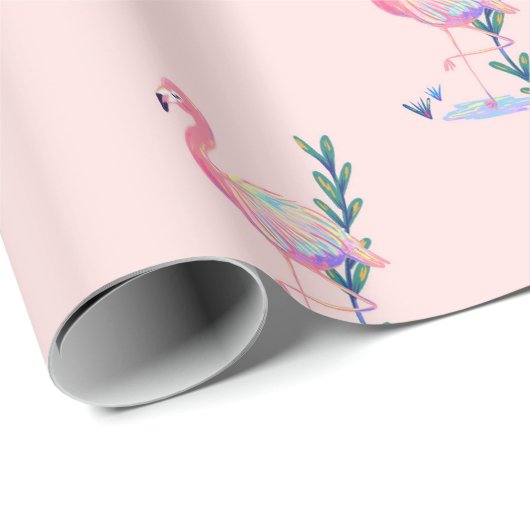 Flamingo Geschenkpapier (Rolleneckpunkt)