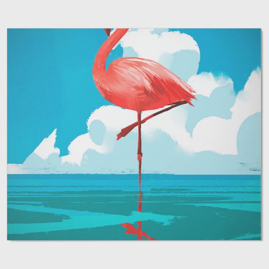 Flamingo Geschenkpapier (Flach)