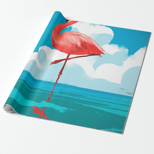 Flamingo Geschenkpapier (Ungerollt)