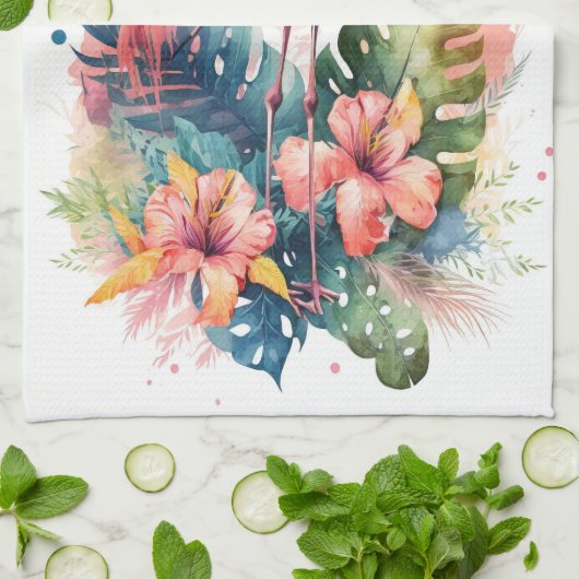 Flamingo Geschirrtuch (Gefaltet)