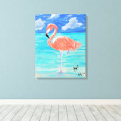 Flamingo, gestreckte Leinwand 16x20 (Insitu (Holzboden))