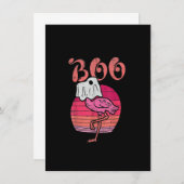 Flamingo Ghost Boo Pink Sunset Retro Halloween Bir Einladung (Vorne/Hinten)