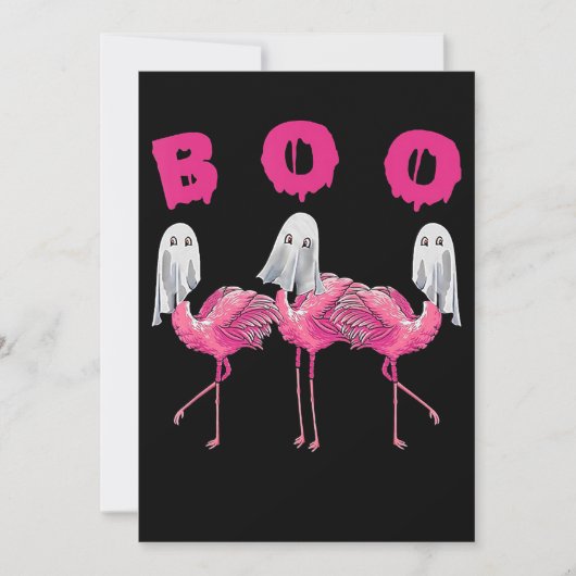 Flamingo | Ghost Flamingo Boo Halloween Costume Einladung (Vorderseite)
