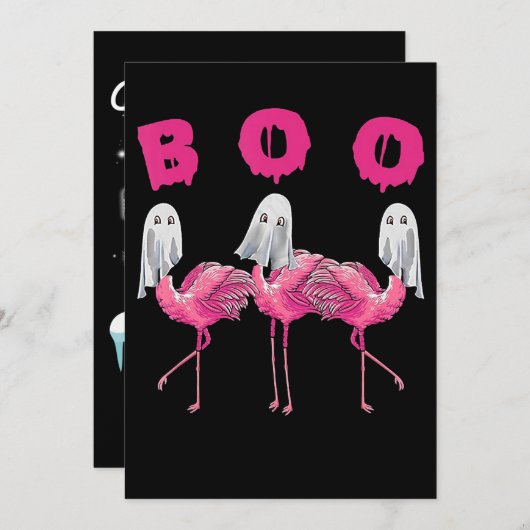 Flamingo | Ghost Flamingo Boo Halloween Costume Einladung (Vorne/Hinten)