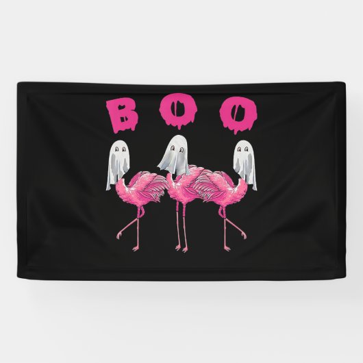 Flamingo | Ghost Flamingo Boo Halloween-Kostüm Banner (Horizontal)