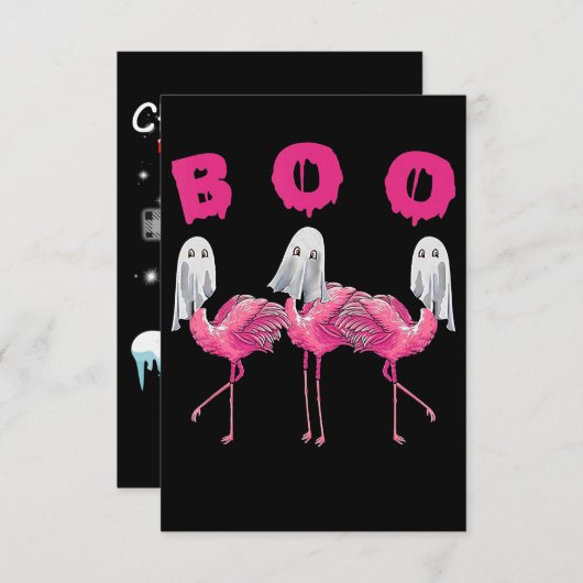 Flamingo | Ghost Flamingo Boo Halloween-Kostüm Dankeskarte (Vorne/Hinten)