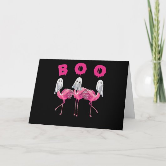 Flamingo| Ghost Flamingo Boo Halloween-Kostüm Dankeskarte (Vorderseite)