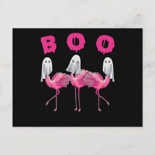 Flamingo   Ghost Flamingo Boo Halloween-Kostüm Einladungspostkarte