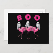 Flamingo | Ghost Flamingo Boo Halloween-Kostüm Einladungspostkarte (Vorne/Hinten)