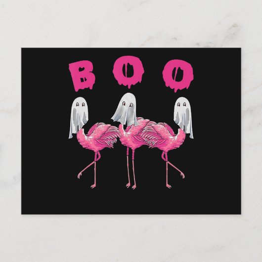 Flamingo | Ghost Flamingo Boo Halloween-Kostüm Einladungspostkarte (Vorderseite)