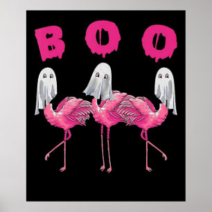 Flamingo Ghost Flamingo Boo Halloween-Kostüm Poster