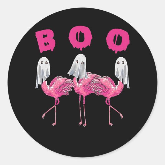 Flamingo | Ghost Flamingo Boo Halloween-Kostüm Runder Aufkleber (Vorderseite)