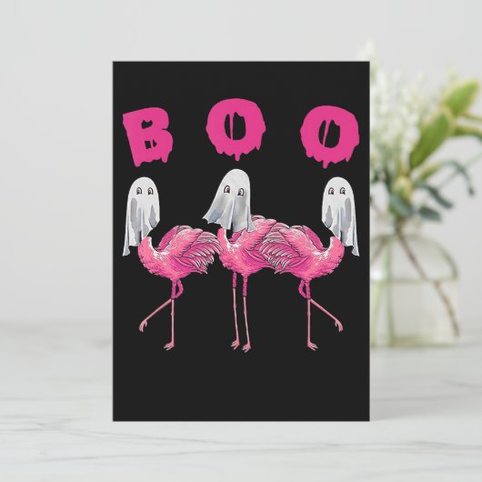 Flamingo | Ghost Flamingo Boo Halloween-Kostüm Save The Date (Stehend Vorderseite)