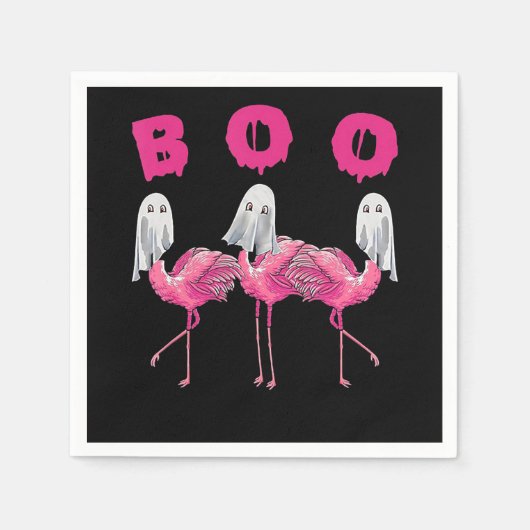 Flamingo | Ghost Flamingo Boo Halloween-Kostüm Serviette (Vorderseite)