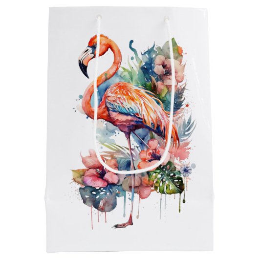Flamingo Gift Bag Mittlere Geschenktüte (Rückseite)