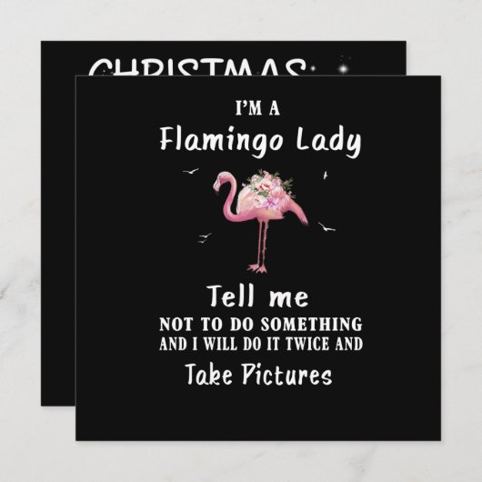 Flamingo Gift | Ich bin eine Flamingo-Lady Einladung (Vorne/Hinten)