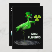 Flamingo Gift | Irish Flamingo Green Feiertagskarte (Vorne/Hinten)