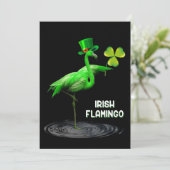 Flamingo Gift | Irish Flamingo Green Feiertagskarte (Stehend Vorderseite)