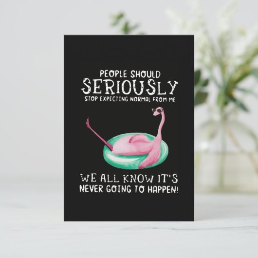 Flamingo Gift | Menschen sollten Flamingo ernst ne Begleitkarte (Stehend Vorderseite)