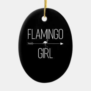 Flamingo Girl Geschenk für die weibliche Tierwelt Keramik Ornament