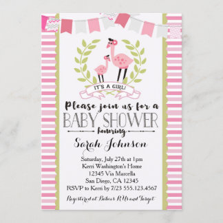 Flamingo Girl Kinderdusche Einladung