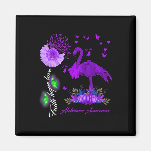 Flamingo Glaube Hoffnung Liebe Heimerheimer Bewuss Magnet (Vorne)