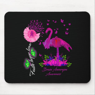Flamingo Glaube Hoffnung Liebe Hirnaneurysma-Bewus Mousepad