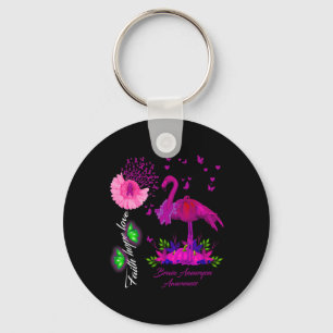 Flamingo Glaube Hoffnung Liebe Hirnaneurysma Bewus Schlüsselanhänger
