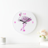 Flamingo Glory Große Wanduhr (Zuhause)
